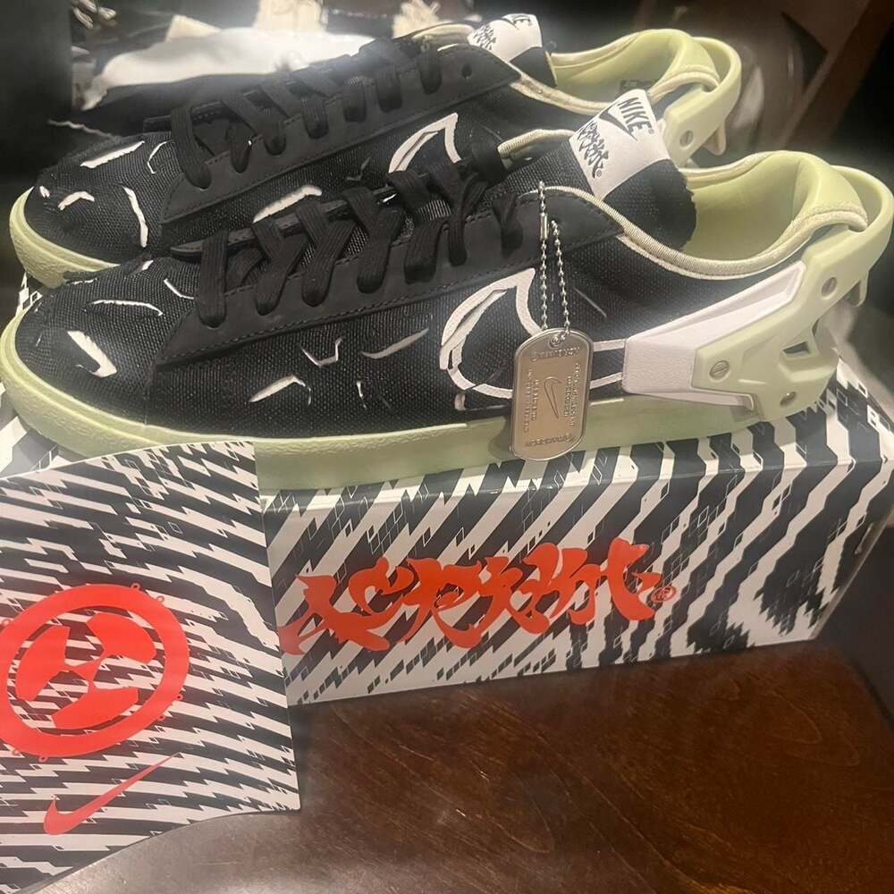 Nike ACRONYM Blazer Low Black Olive Aura - Picture 4 of 5